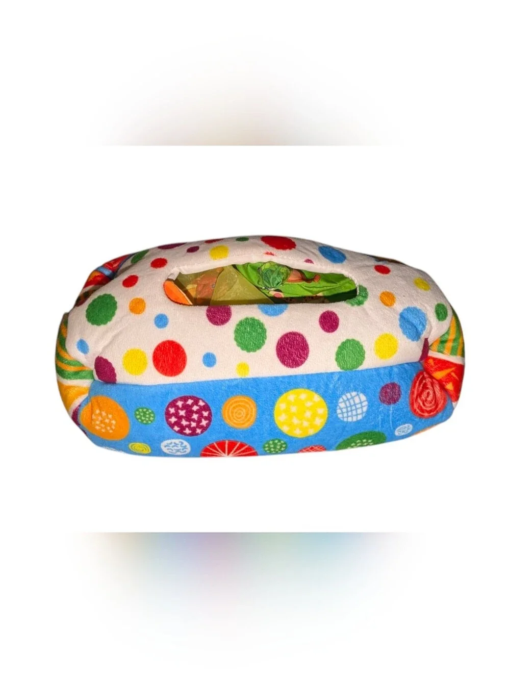 Kids Montessori Colorful Polka Dot Plush Tissue Toy Bright Playful Fine Motor